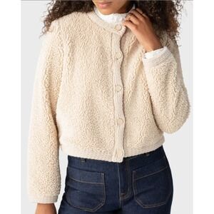 Sanctuary Teddy Jacket L Beige Scandi Girl Cabincore Button Boho Cottage Casual